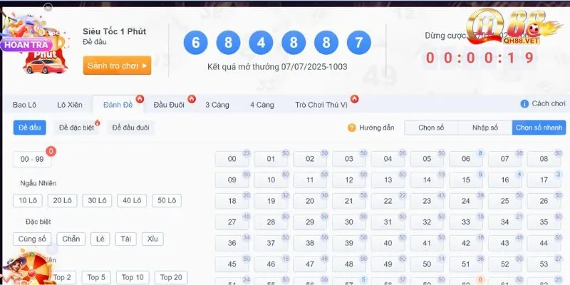 Hướng dẫn cách chơi xổ số siêu tốc tại nhà cái QH88