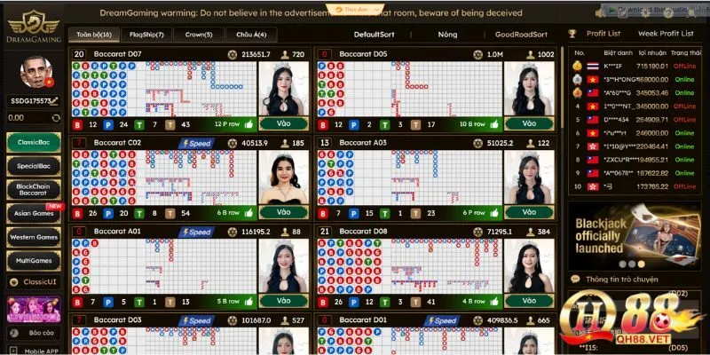 Tổng quan thông tin về sảnh DG Casino tại QH88